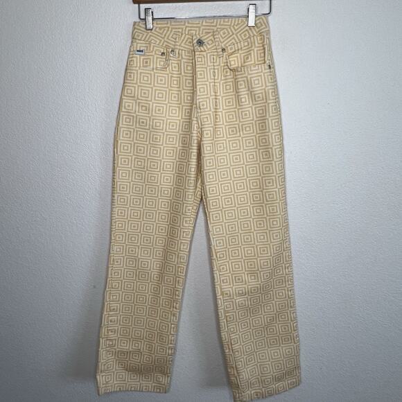 Ragged Priest Jeans Womens 26 Straight Leg Solar Geometric Abstract Festival S15 - Picture 5 of 11